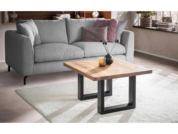Couchtisch 75x75cm 'Robin III' Wildeiche & Metall schwarz von main-möbel