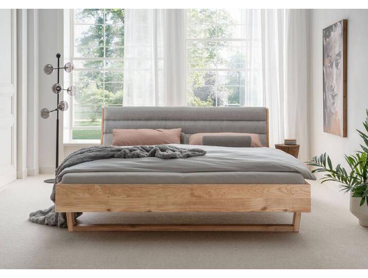 Doppelbett 180x200cm 'Combo I' Wildeiche geölt Polsterkopfteil von main-möbel
