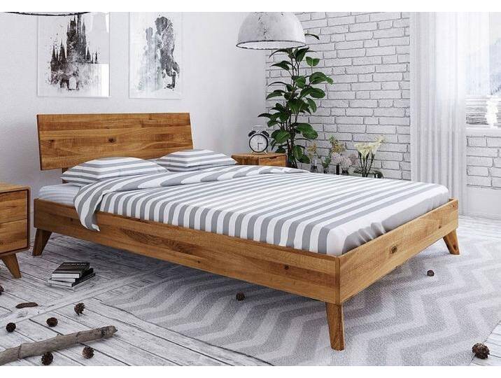 Doppelbett 'Jakob' 200x200cm Wildeiche massiv von main-möbel