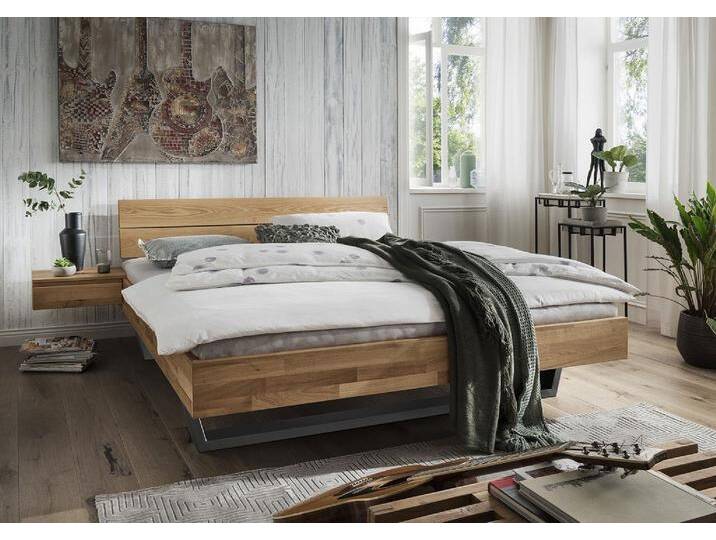 Doppelbett Kopfteil geteilt 'Astoria III' 180x200cm Wildeiche geölt von main-möbel
