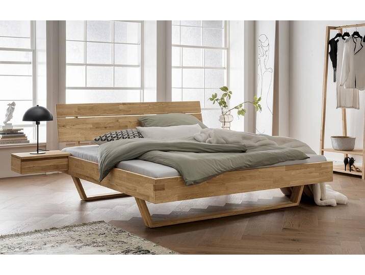 Doppelbett 'Laura II' 200x200cm Wildeiche geölt von main-möbel