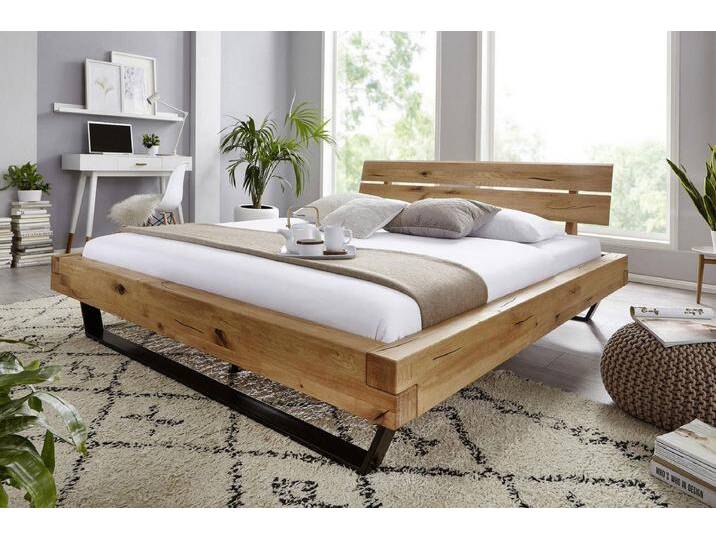 Doppelbett 'Mia' 200x200cm Wildeiche geölt von main-möbel