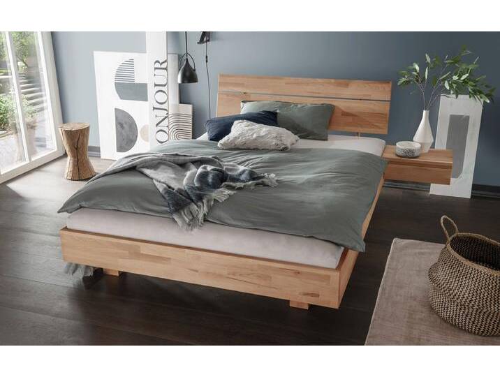 Doppelbett 'Ramona' 180x200cm Kernbuche geölt von main-möbel