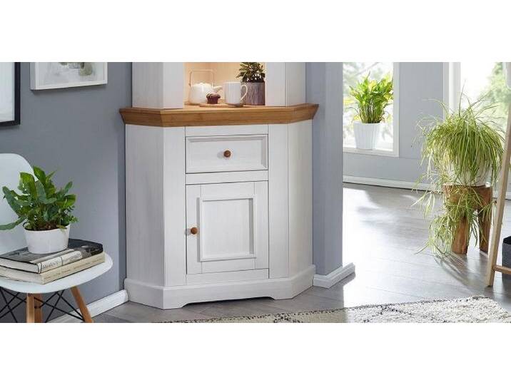 Eckanrichte 104cm 'Zürich' Kiefer massiv weiß WZ-0133 von main-möbel