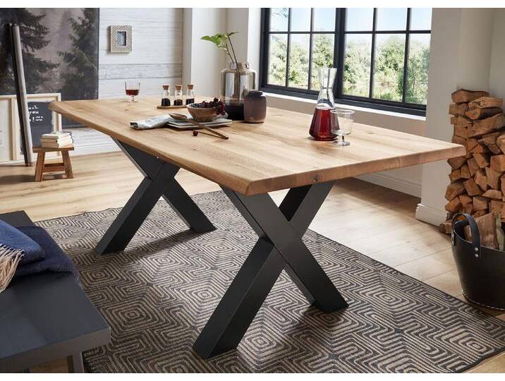 Esstisch 'Neptun' 260x100cm Wildeiche massiv von main-möbel