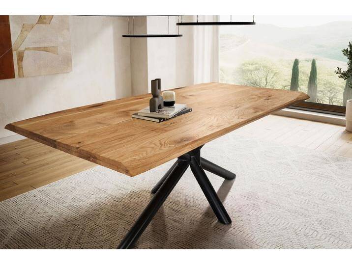 Esstisch mit gedrehter Kante 200x100cm 'Matrix' Wildeiche massiv Esstisch mit gedrehter Kante 200x100cm 'Matrix' Wildeiche massiv von main-möbel