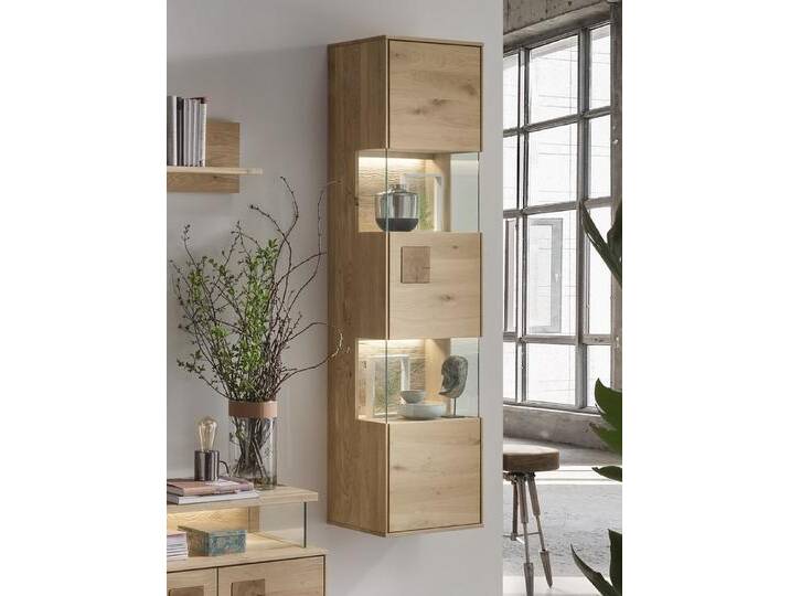Hängevitrine 43x169cm 'Monza' Wildeiche geölt Rechtsanschlag von main-möbel