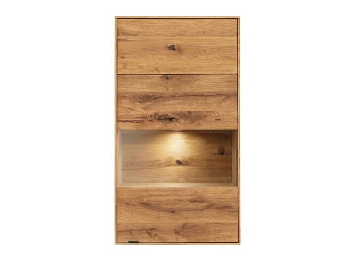 Hängevitrine mit Beleuchtung 61x111cm 'Montana' Wildeiche geölt von main-möbel