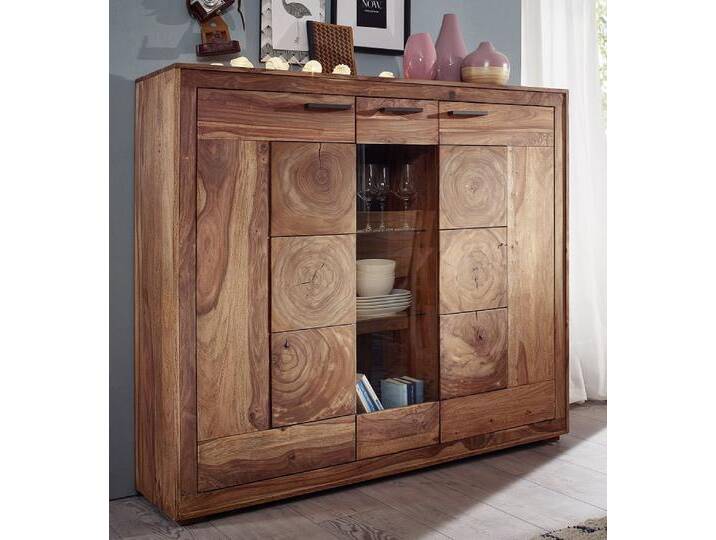 Highboard 150x135cm 'Rio' Sheesham massiv von main-möbel