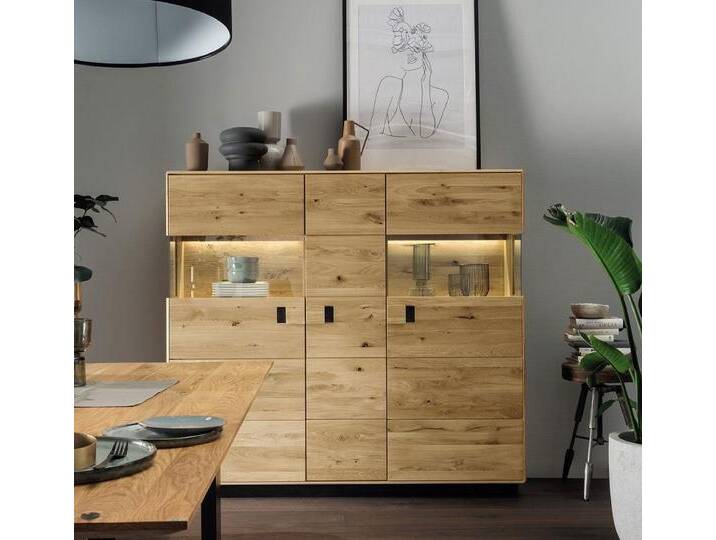 Highboard 154x140cm 'Montreal' Wildeiche geölt von main-möbel