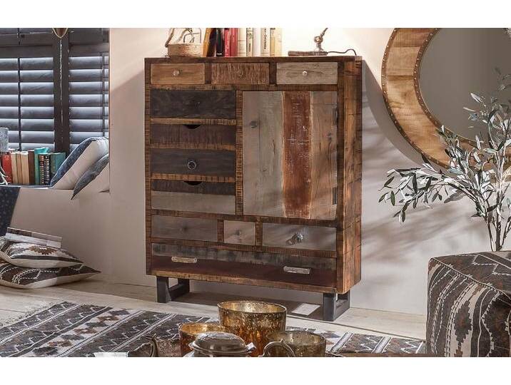 Highboard 90x120cm 'Metro' Altholz & Eisen von main-möbel