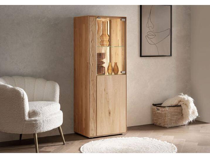 Highboard inkl. Beleuchtung 51x142cm 'Kingston' Wildeiche massiv rechts von main-möbel