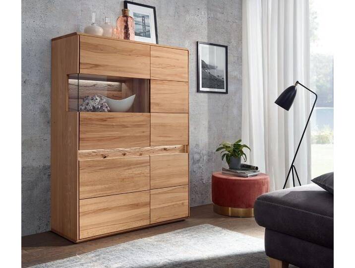 Highboard links 103x152cm 'Berlin' Kernbuche geölt von main-möbel