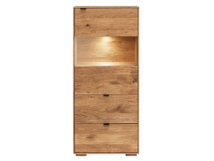 Highboard mit Beleuchtung 60x140cm 'Montana' Wildeiche geölt von main-möbel