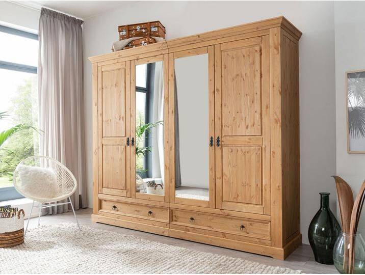 Kleiderschrank 4-trg. 'Anne' Kiefer eichefarbig SZ-0079 von main-möbel