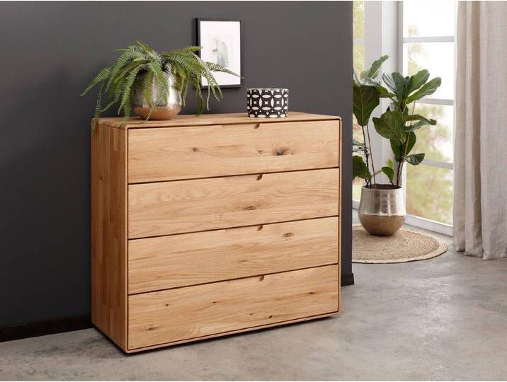 Kommode 100x91cm 'Kent' Wildeiche massiv 4SK Kommode 100x91cm 'Kent' Wildeiche massiv 4SK von main-möbel