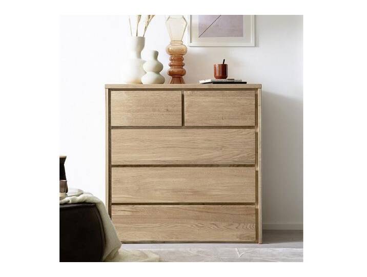Kommode 5 SK 88x91cm 'Bedford' Eiche geölt mit Sockel oder Füße Kommode 5 SK 88x91cm 'Bedford' Eiche geölt mit Sockel oder Füße von main-möbel