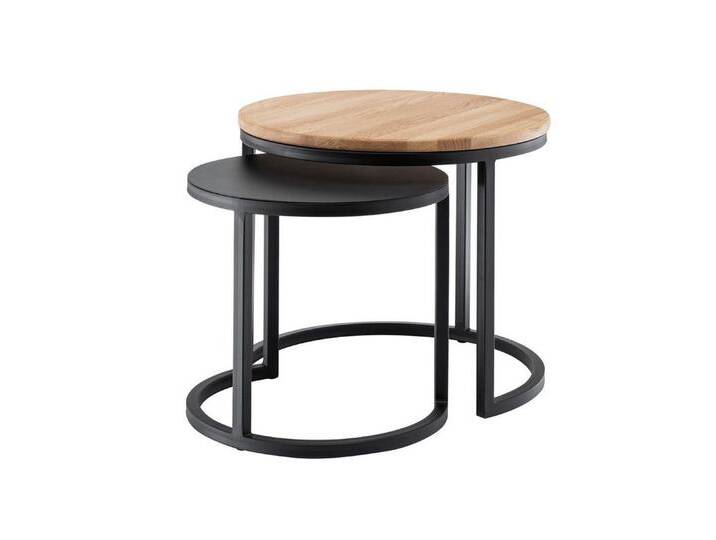 Main Möbel Beistelltisch 2er-Set Beistelltische 'Lissabon' Wildeiche/Metall schwarz, beige schwarz Main Möbel Beistelltisch 2er-Set Beistelltische 'Lissabon' Wildeiche/Metall schwarz, beige schwarz von main-möbel