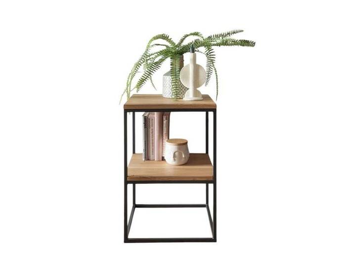 Main Möbel Regal Regal 40x60cm 'Lissabon' Wildeiche Stahl schwarz, beige schwarz von main-möbel