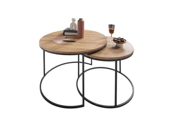 Main Möbel Couchtisch Couchtisch 2er-Set 'Lissabon' Wildeiche Stahl schwarz Main Möbel Couchtisch Couchtisch 2er-Set 'Lissabon' Wildeiche Stahl schwarz von main-möbel