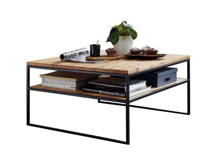 Main Möbel Couchtisch Couchtisch 75x75cm Hamburg Wildeiche & Stahl schwarz von main-möbel
