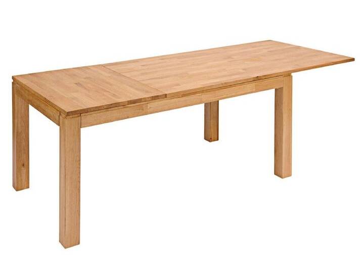 Main Möbel Esstisch Ausziehtisch 160(220)x90cm 'Freiburg' Wildeiche massiv geölt, beige von main-möbel