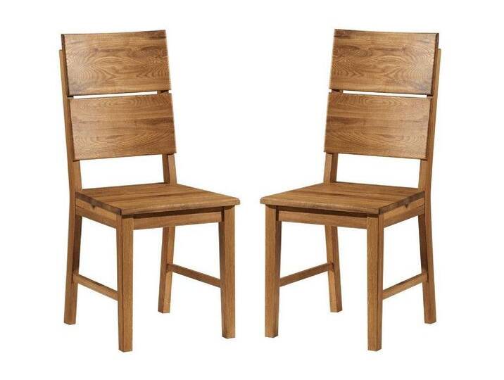 Main Möbel Esszimmerstuhl Stuhlset 2er-Set Mike Wildeiche massiv, beige von main-möbel