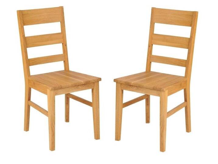 Main Möbel Esszimmerstuhl Stuhlset 2er-Set 'Thomas' Wildeiche massiv, beige von main-möbel