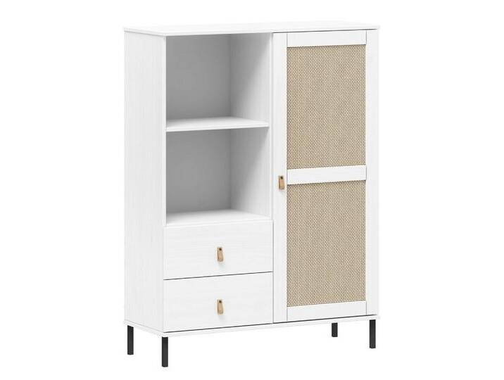 Main Möbel Highboard Highboard 100x136cm 'Seattle' Kiefer massiv weiß von main-möbel