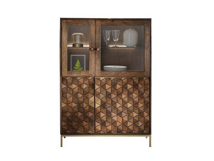 Main Möbel Highboard Highboard III 99x139cm Assuan Mango & Metall goldfarbig Main Möbel Highboard Highboard III 99x139cm Assuan Mango & Metall goldfarbig von main-möbel