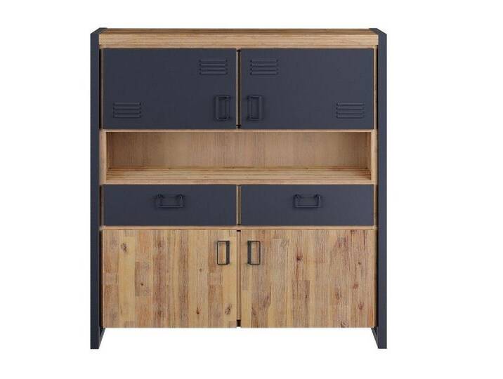 Main Möbel Highboard Highboard Kommode 141x150cm Akazie & Metall Montreux, beige schwarz Main Möbel Highboard Highboard Kommode 141x150cm Akazie & Metall Montreux, beige schwarz von main-möbel