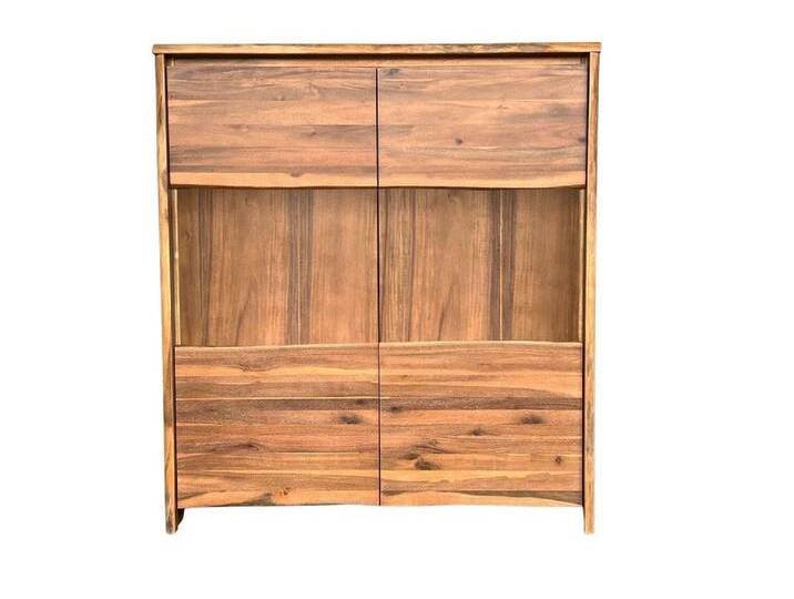 Main Möbel Highboard Schrank 147x131cm 'Dakar' Akazie massiv lackiert Glas von main-möbel