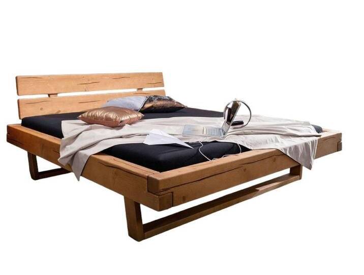 Main Möbel Massivholzbett Balkenbett 'Jeanette' 180x200cm Fichte massiv honig gebeizt, beige Main Möbel Massivholzbett Balkenbett 'Jeanette' 180x200cm Fichte massiv honig gebeizt, beige von main-möbel