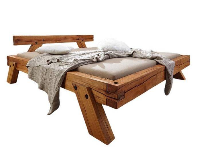 Main Möbel Massivholzbett Balkenbett 'Marvin II' 160x200cm Fichte massiv honig gebeizt, beige Main Möbel Massivholzbett Balkenbett 'Marvin II' 160x200cm Fichte massiv honig gebeizt, beige von main-möbel