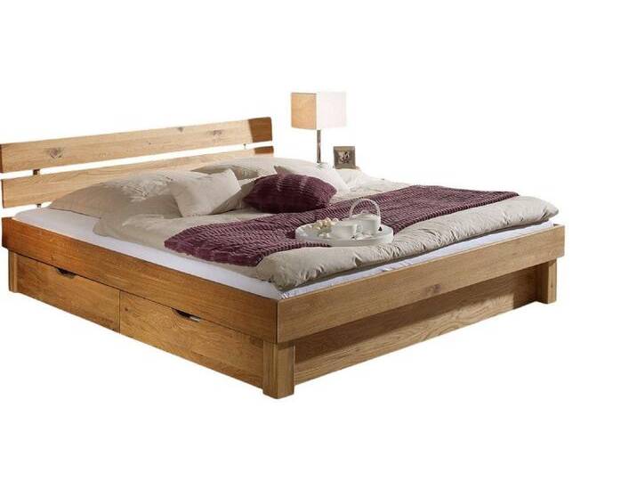 Main Möbel Massivholzbett Bett mit Bettkästen 'Lewis' 140x200cm Wildeiche geölt, beige Main Möbel Massivholzbett Bett mit Bettkästen 'Lewis' 140x200cm Wildeiche geölt, beige von main-möbel