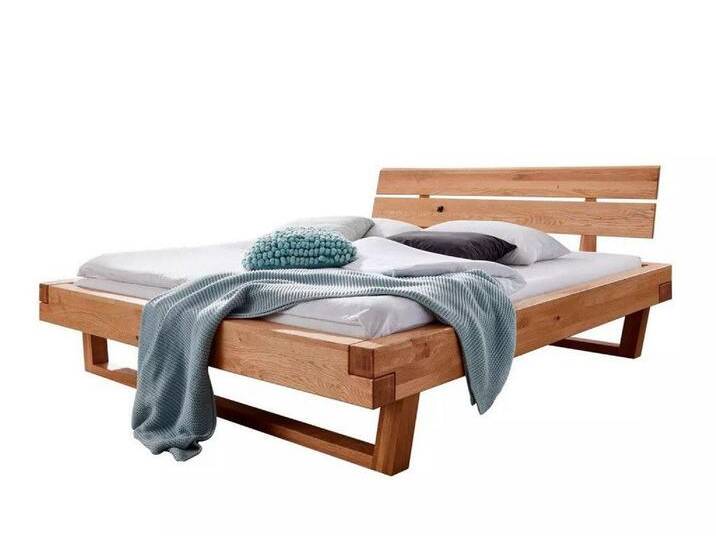 Main Möbel Massivholzbett Doppelbett 200x200cm 'Silva' Wildeiche massiv geölt von main-möbel