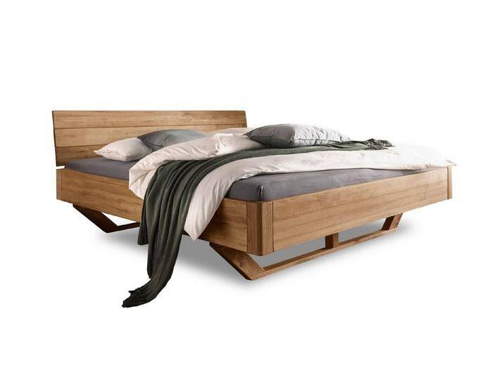 Main Möbel Massivholzbett Doppelbett 'Mona' 200x200cm Wildeiche geölt von main-möbel