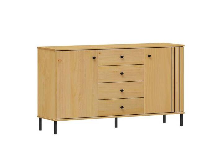 Main Möbel Sideboard Sideboard 140x80cm Kiefer massiv eichefarbig & schwarz, beige Main Möbel Sideboard Sideboard 140x80cm Kiefer massiv eichefarbig & schwarz, beige von main-möbel