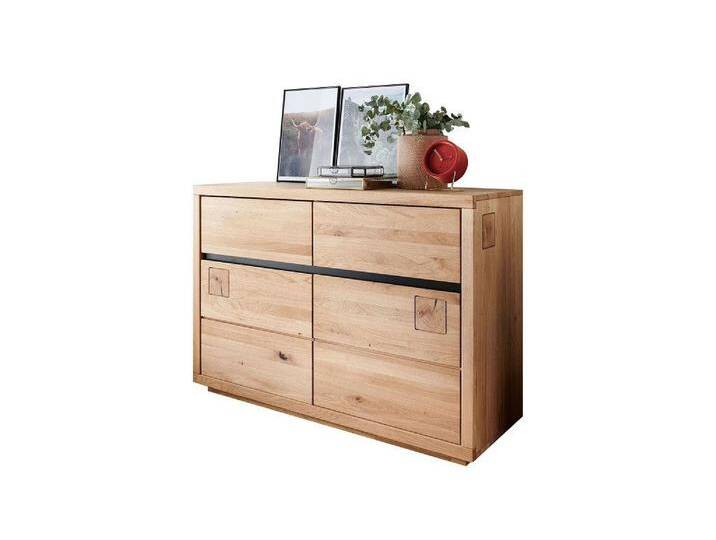 Main Möbel Sideboard Sideboard Kommode 120x85cm Wildeiche geölt Bergamo, beige schwarz von main-möbel