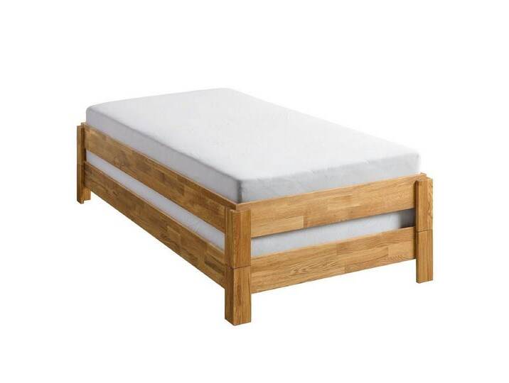 Main Möbel Stapelbett 2er-Set Stapelbett 90x200cm 'Dubi' Wildeiche massiv, beige von main-möbel