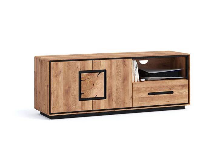 Main Möbel TV-Board TV Element Lowboard 1 Schubkasten 145x54cm Wildeiche Zarah, beige schwarz Main Möbel TV-Board TV Element Lowboard 1 Schubkasten 145x54cm Wildeiche Zarah, beige schwarz von main-möbel