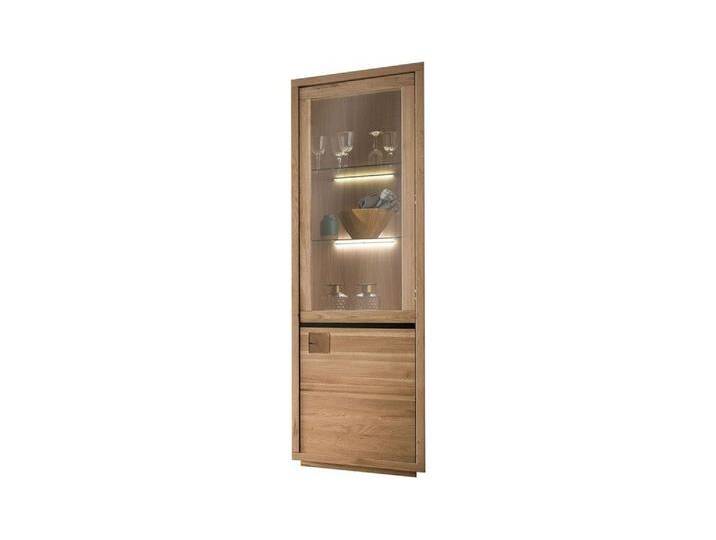 Main Möbel Vitrine Vitrine 65x205cm Bergamo Wildeiche geölt WZ-0159, beige von main-möbel