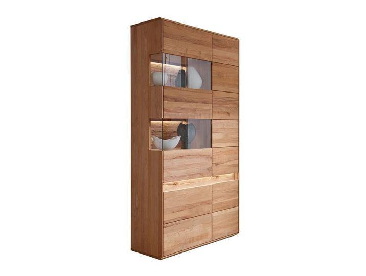 Main Möbel Vitrine Vitrine Schrank links 103x207cm Kernbuche Berlin, beige von main-möbel