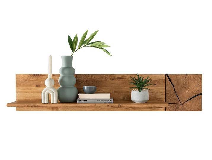 Main Möbel Wandregal Wandboard Regal 124cm Wildeiche massiv Danzig II von main-möbel