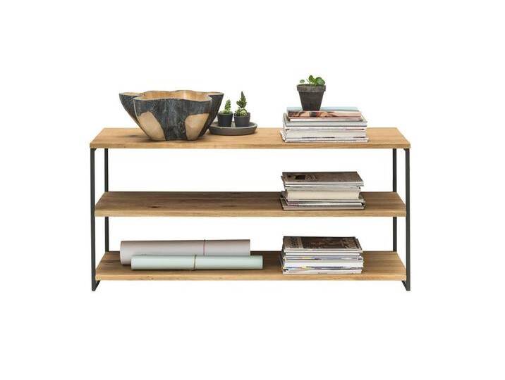 Regal 120x46cm 'Lissabon' Wildeiche Stahl schwarz von main-möbel