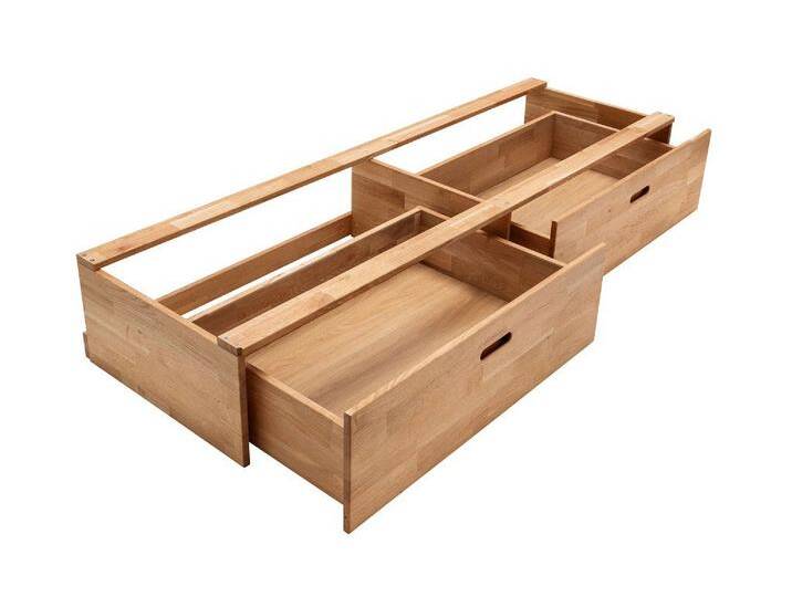 Schubladen-Set für Bett 'Grace' 2er-Set Wildeiche geölt von main-möbel