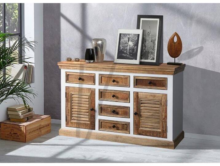 Sideboard 145x85cm 'Korsika' Mango weiß natur von main-möbel
