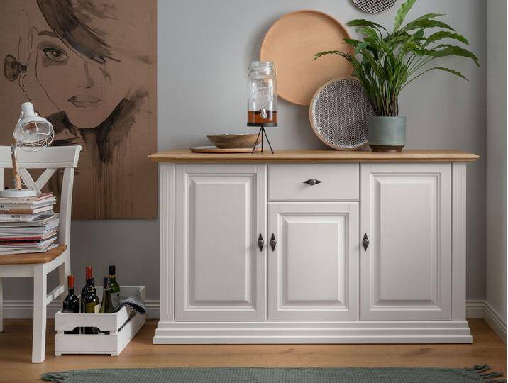 Sideboard 157x91cm 'Jale' Kiefer & Eiche massiv WZ-0622 von main-möbel
