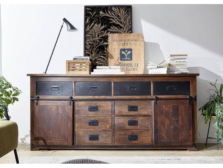 Sideboard 200x90cm 'Bayamo' Mango & Eisen von main-möbel