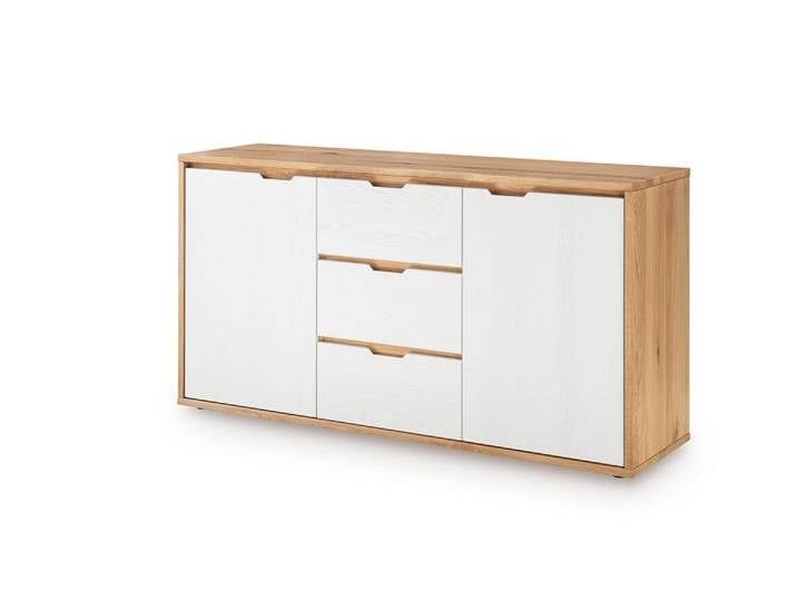 Sideboard Front weiß oder grau 155cm 'Alabama' Wildeiche massiv von main-möbel